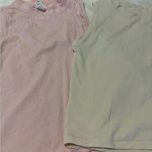 Yogalicious Women's Muscle Tees - Pink and Cream